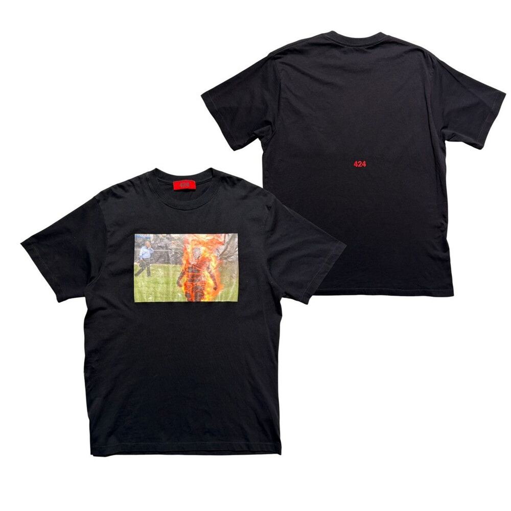 Graphic burning man tee